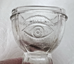 Antique Glass Eye Cup w Eyeball and Lashes Design E-Z Pat Date 1-19-37 2... - $24.26