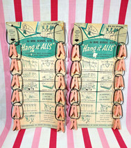 Darling 1950&#39;s New Old Stock  I.D.C Pink 2pc HANG IT ALLS Clips on ORG Ad Cards! - £7.83 GBP