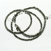 13&quot; Natural Pyrite Gold Coated Rondelle Beads Loose Gemstone 22.05cts Size 2mm - £4.28 GBP