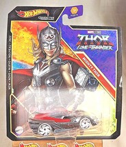 2022 Hot Wheels Marvel Character Cars Thor Love &amp; Thunder MIGHTY THOR Silver/Red - £8.99 GBP