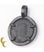 ROMAN COIN IN SILVER ANTIQUED BEZEL PENDANT, 5.1 GR/ 1.5CM DIAMETER - $4,020.78 MXN
