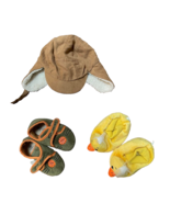 pre-own BABY toddler DUCK Basketball SLIPPERS 12-24 Months + WINTER HAT ... - €12,80 EUR
