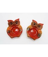 Cute pair of modern ceramic owl tealight holders - £11.21 GBP