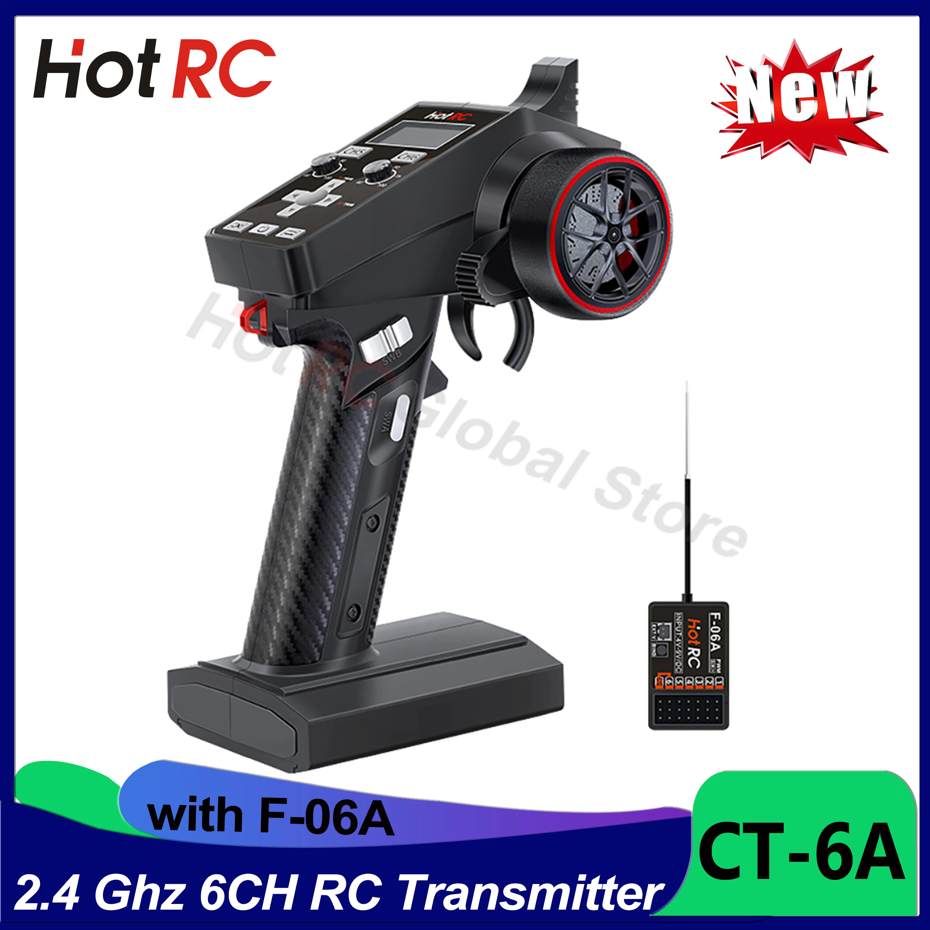 NEWEST HOTRC CT-6A 2.4GHz 6CH 6 Channels One-handed Control Radio Transmitter - £15.49 GBP+