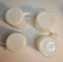 4 Fire King White Milk Glass D Handled Coffee Cups VTG image 3