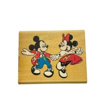 Rubber Stampede Wood Stamp Disney Mickey Minnie At The Hop  Dancing 399E - £7.69 GBP