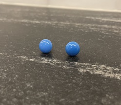 Sterling Silver Blue Glass Bead Studs - £6.27 GBP