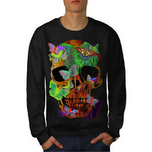 Wellcoda Butterflies Skull Mens Sweatshirt, Peace Casual Pullover Jumper - £24.11 GBP+