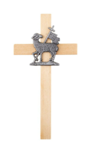 Reconciliation Lamb Wooden Wall Cross 6&quot; Catholic First Confession Gift - £10.38 GBP