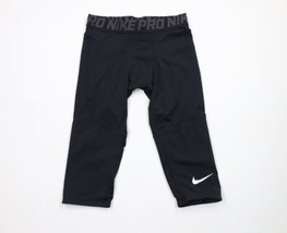 Nike Pro Boys Large Compression Spandex 3/4 Length Training Pants Leggings Black - $34.60