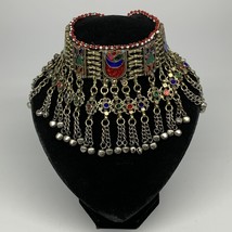 260g, 12&quot;x4.25&quot;Kuchi Choker Necklace Multi-Color Tribal Gypsy Bohemian,B14098 - £37.92 GBP