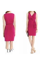 Diane von Furstenberg Bella Silk Faux Wrap Dress Raspberry Hot Pink DVF ... - $149.45