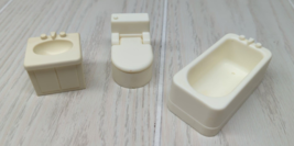 Vintage Fisher Price Little People White bathroom tub toilet sink - £11.86 GBP