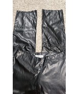 Vtg Y2K Women&#39;s Faux Leather Laces Pants Size 7 (29x30) Black Outer Edge - $31.55 CAD