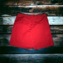 JG Hook Skort Size 16 Zip Button Knee Length Red Cotton/Spandex NWOT - $25.73