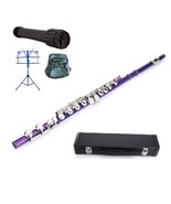 Purple Flute 16 Hole, Key of C w/Case+Music Sheet Bag+2 Stand+Accessories - £110.08 GBP