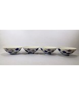 Set of Four Rice Bowls Unusually Decorated Chinese Blue &amp; White Artist S... - £16.73 GBP