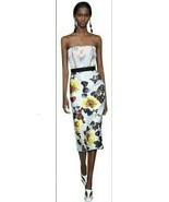 $3,990 NEW OSCAR DE LA RENTA PRETTY SILK WOOL FLORAL RUNW DRESS GOWN 10 - £958.42 GBP