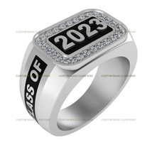 Mens Custom Class Ring Noble Identity Collection Silver 925 Graduation Gift - $140.24