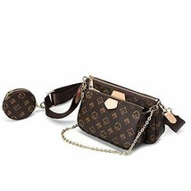 Crossbody bag Designer Shoulder Purses Trendy 3 Size Brown Handbag  Coin... - £31.09 GBP