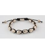 Nialaya Uomo Skullbead Argento Sterling Braccialetto Shamballa Misura 7 ... - $30,669.33 MXN