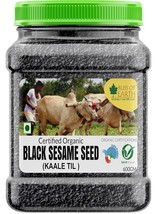 Organic &amp; Natural Black Sesame Seeds Kaale Til Great for Cooking &amp; Baking 600g - £15.28 GBP