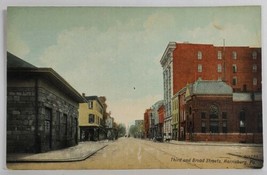 PA Harrisburg Pennsylvania Third and Broad Streets c1915 Postcard S14 - £7.69 GBP