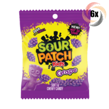 6x Bags Sour Patch Kids Grape Flavor Soft &amp; Chewy Gummy Candy | 3.58oz - £14.84 GBP