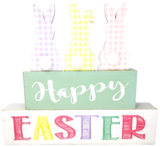 Happy Easter Table Top Center Piece Decoration Fantastic Wooden Holiday ... - £9.17 GBP