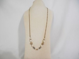 Department Store 27.5&quot;w 3&quot;ext Antique Gold Tone Beaded Necklace D131$36 - $16.31