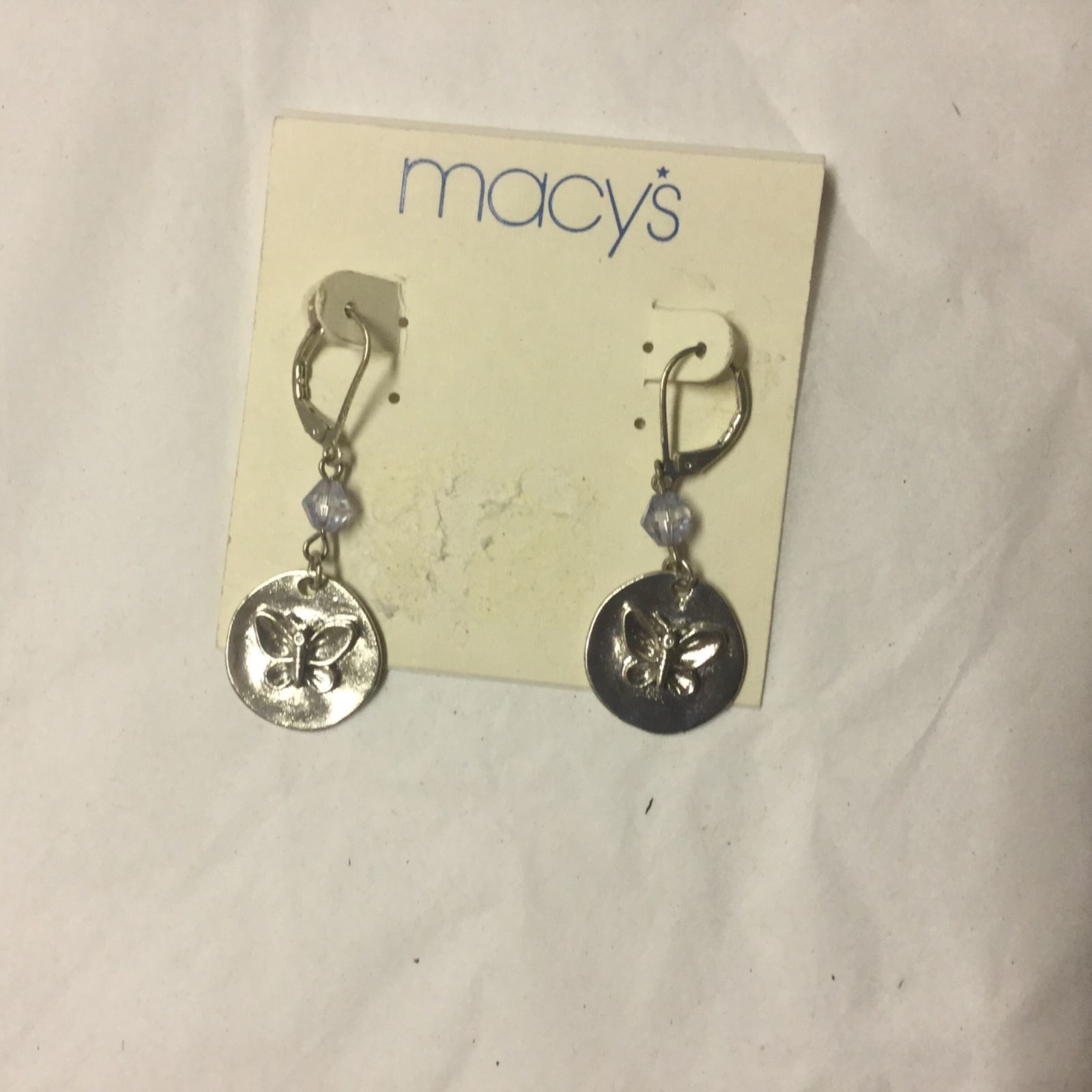 Macy's Earrings Butterfly Dangle Earrings Silver tone 82120 - $9.99