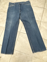 VINTAGE LEVI&#39;S MENS LEATHER TAB DENIM JEANS, W40 L32, 43549-0217 FITS 38x32 - $59.49