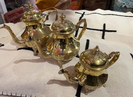 Moroccan teapot, Moroccan gold teapot, Moroccan serving brass teapot - $90.94+