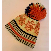 Vintage Snowflake Roasty Toasty 70&#39;s 80&#39;s 100% Pure Wool Beanie Cap Hat, Euc - £36.07 GBP