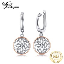 Ic knot irish rose gold 925 sterling silver hoop drop earrings for women fashion circle thumb200