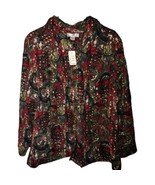 Christopher &amp; Banks Womens Jacket Style Blazer 3X Stretch Multi-Color Re... - $57.93 CAD