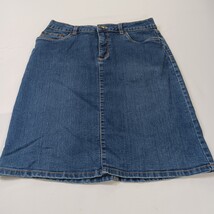 Croft & Barrow Classic Fit Stretch Women's Blue Cotton Blend Denim Skirt Size 4 image 12