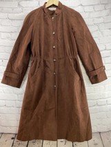 Count Romi Ultra Suede Womens Sz 8 Long Jacket Brown Trench Coat Vintage 70’s - £47.30 GBP