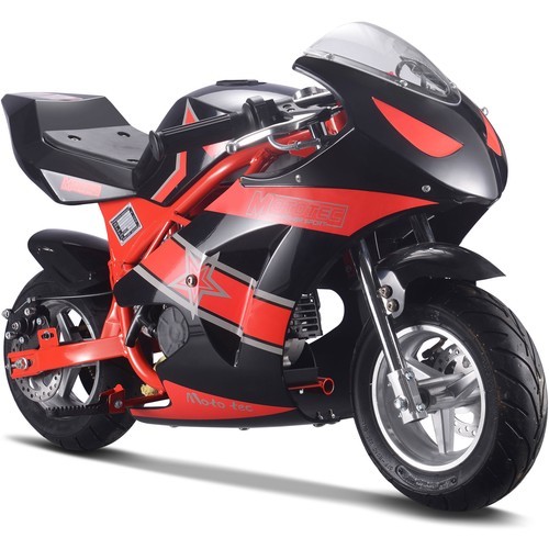 MotoTec Pocket Bike 49cc 2-Stroke Red Gas Bike 11&quot; Tyres Adult &amp; Kid Ride - $459.00