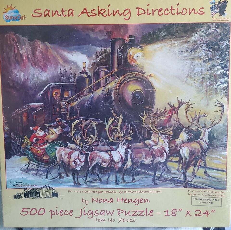 SunsOut Santa Asking Directions 500Pc Jigsaw Puzzle New & Sealed  Nona Hengen - $23.36