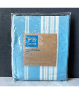 Pottery Barn Teen Blue Stripe Silk Drapes - 1 Panel 52&quot; W x 63&quot;L w/Drape... - $33.20