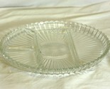 Indiana Glass Ribbed Clear Tray Plate Divided Relish 4 Part Dish - $21.77