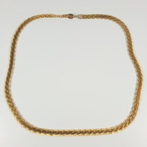 Vintage Napier Necklace Choker Woven Gold Tone Signed Jewelry 18 inch - £12.48 GBP