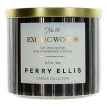 Perry Ellis 14.5 oz Soy Wax Blend 3 Wick Candle - Exotic Woods - £36.61 GBP