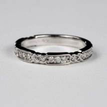 0.20 Ct Round Cut Moissanite Half Eternity, 925 Sterling Silver Wedding Ring - $99.73