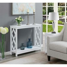 Convenience Concepts Diamond Console Table in White Wood Finish - £128.99 GBP