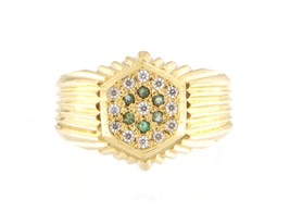 6 Men&#39;s Cluster ring 18kt Yellow Gold 370177 - £558.74 GBP
