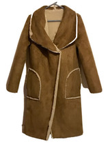 VELVET by Graham &amp; Spencer Reversible Lux Sherpa Coat in Mink Trench Lon... - $148.49