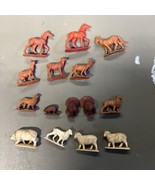 1950s AUBURN RUBBER Toy Co 15 farm &amp; wild animals pig turkey dog sheep goat - $380.59 MXN