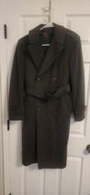 Vintage Us Military Wool Overcoat Jacket Size 34R Green Post Vietnam Era... - $39.60
